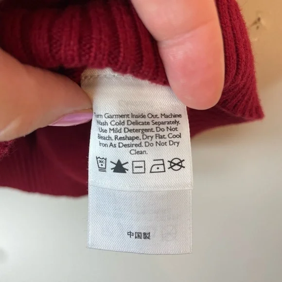 Vintage Eddie Bauer Red Cable Knit Cotton Cashmere V-Neck Sweater Vest Medium - Picture 4 of 7